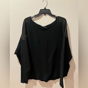 Vila Milano Black Sweater with Sparkly Shoulders